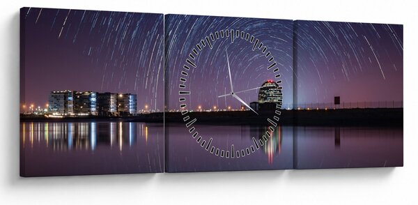 Egy éjszakai égbolt csillagokkal (órával) (90x30 cm)