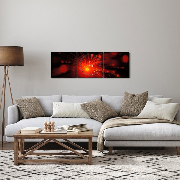 Egy szikrázó absztrakció képe (órával) (90x30 cm)