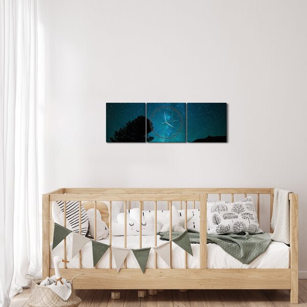 Egy éjszakai égbolt csillagokkal (órával) (90x30 cm)