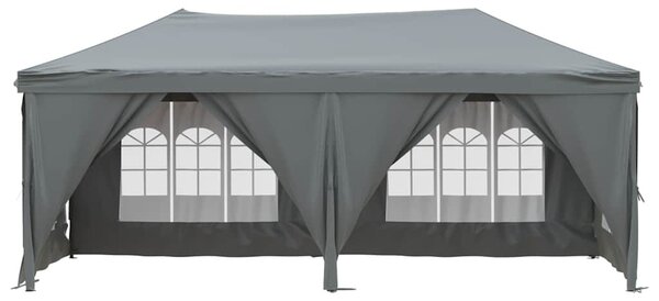 Antracitszürke összecsukható partisátor oldalfalakkal 3 x 6 m