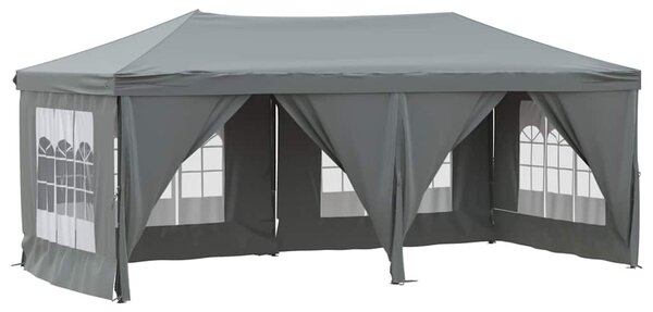 Antracitszürke összecsukható partisátor oldalfalakkal 3 x 6 m