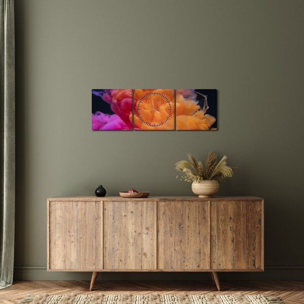 Absztrakciós kép (órával) (90x30 cm)