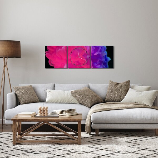Absztrakciós kép (órával) (90x30 cm)