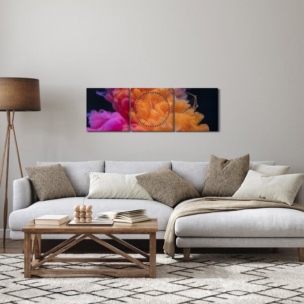 Absztrakciós kép (órával) (90x30 cm)