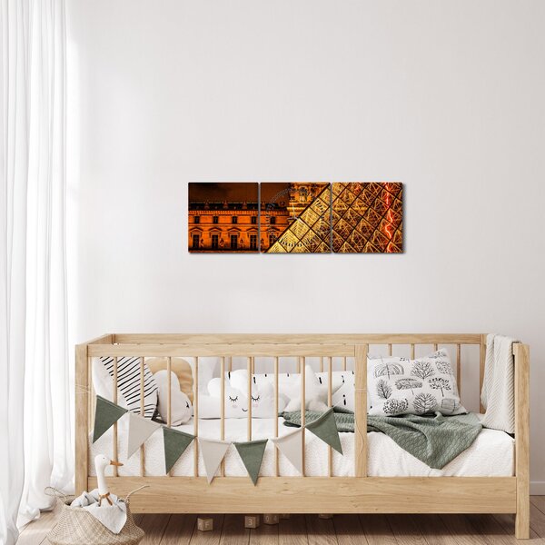 A párizsi Louvre képe (órával) (90x30 cm)