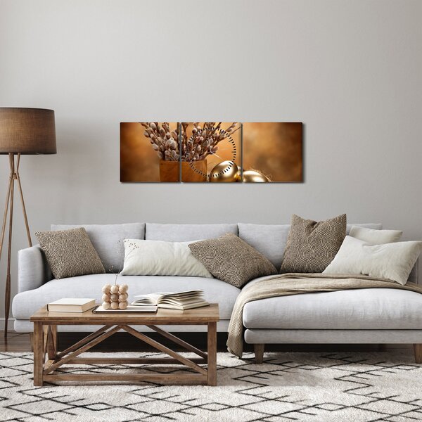 Tojás és a macska képe (órával) (90x30 cm)