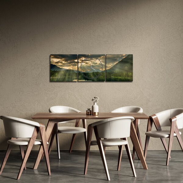 Tó a ragyogó nappal képe (órával) (90x30 cm)