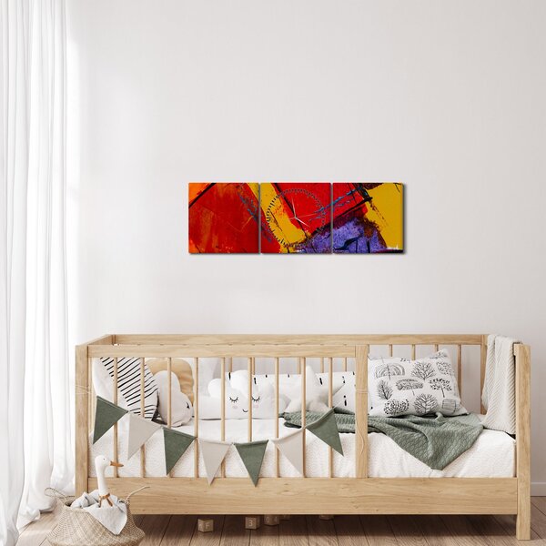 Absztrakciós kép (órával) (90x30 cm)