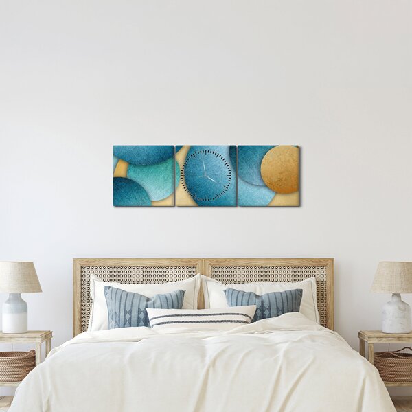 Az absztrakciós körök képe (órával) (90x30 cm)