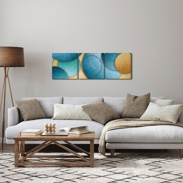 Az absztrakciós körök képe (órával) (90x30 cm)