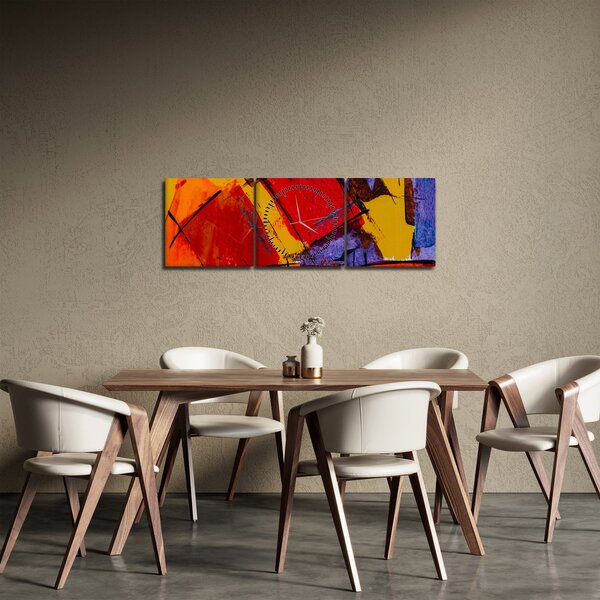 Absztrakciós kép (órával) (90x30 cm)