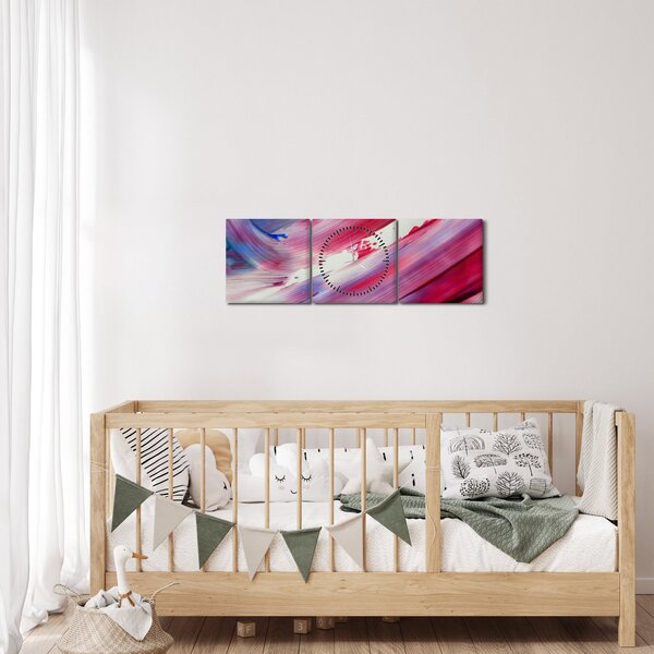 Kép - rózsaszínes kék szín (órával) (90x30 cm)