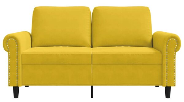 Kétszemélyes sárga bársony kanapé 120 cm