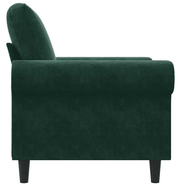 Sötétzöld bársony kanapéfotel 60 cm