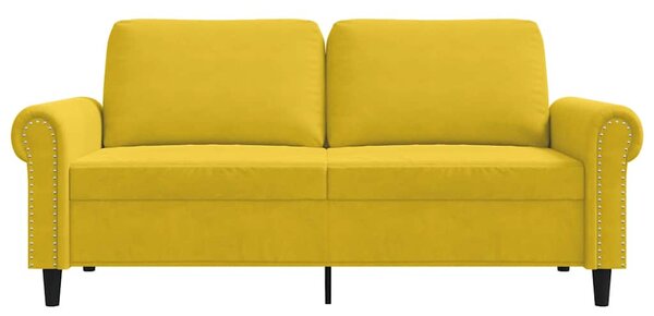 Kétszemélyes sárga bársony kanapé 140 cm