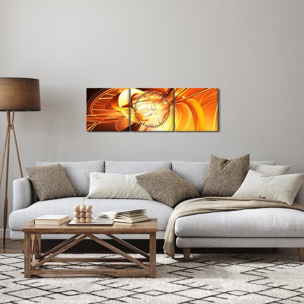 Absztrakciós kép (órával) (90x30 cm)