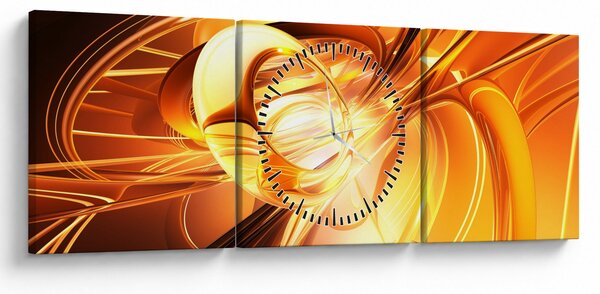 Absztrakciós kép (órával) (90x30 cm)