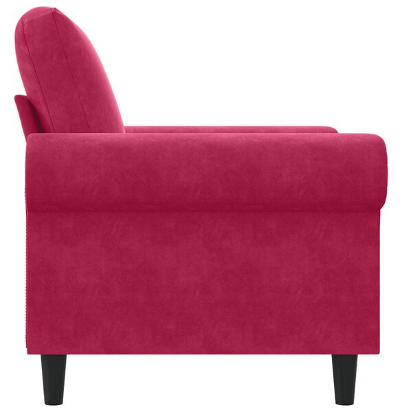 Bordó bársony kanapéfotel 60 cm