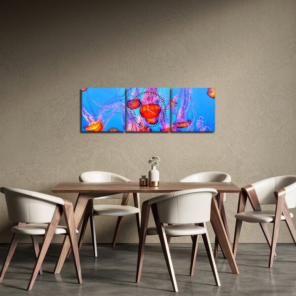 Medúza a tengerben képe (órával) (90x30 cm)