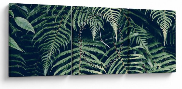 A páfrány levelek képe (órával) (90x30 cm)