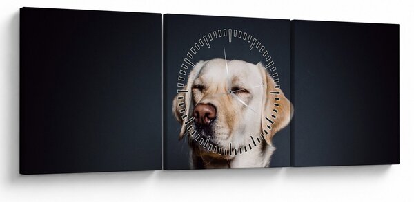 Labrador képe (órával) (90x30 cm)