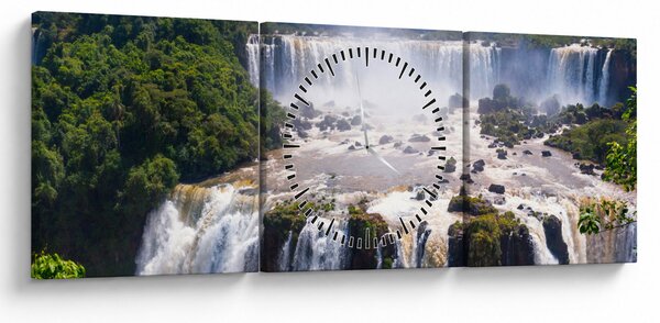 Iguassu vízesés képe (órával) (90x30 cm)