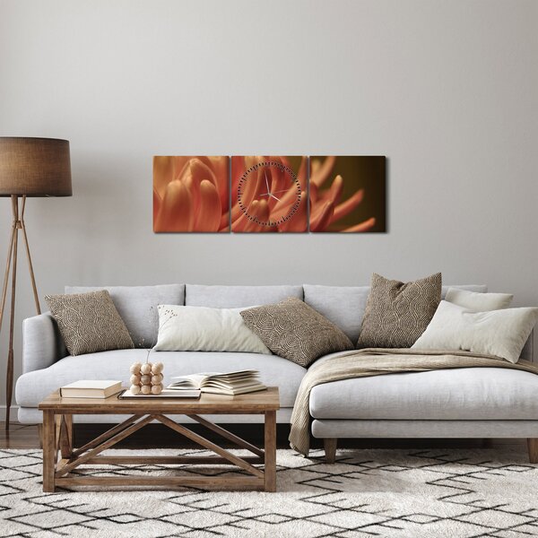 A virág részletének képe (órával) (90x30 cm)