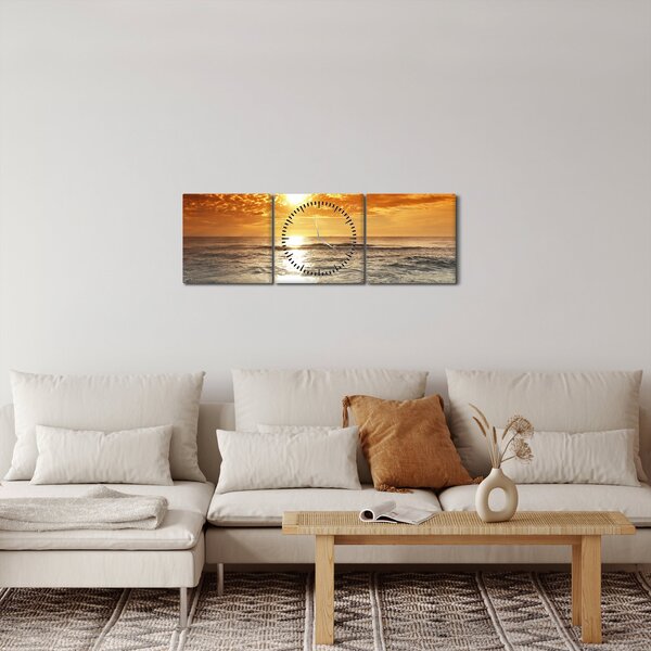 Naplemente Korzikán képe (órával) (90x30 cm)