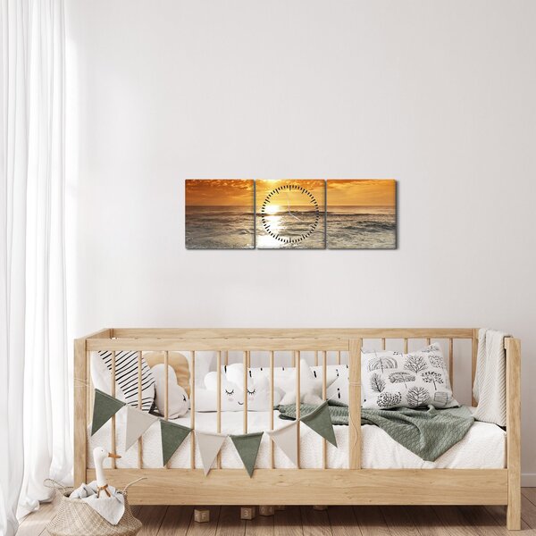 Naplemente Korzikán képe (órával) (90x30 cm)