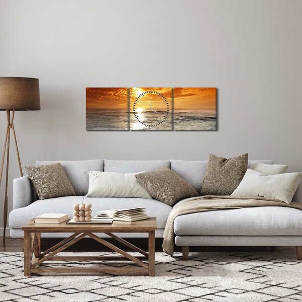 Naplemente Korzikán képe (órával) (90x30 cm)