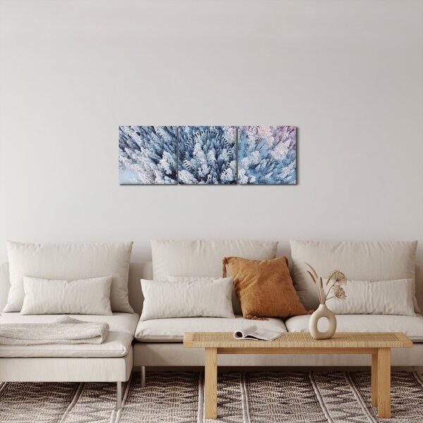 Havas fák képe (órával) (90x30 cm)