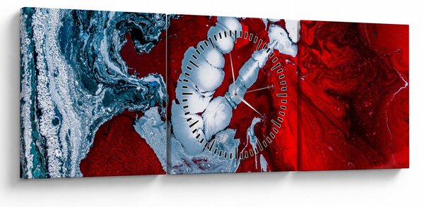 Absztrakt foltok képe (órával) (90x30 cm)