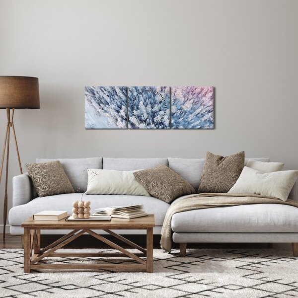 Havas fák képe (órával) (90x30 cm)