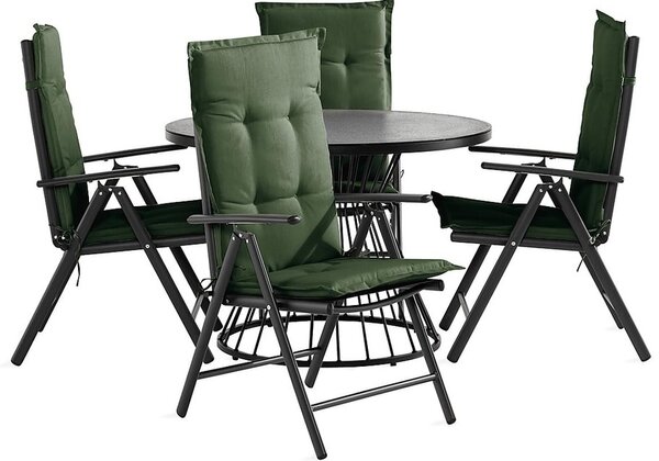 Asztal és szék garnitúra VG7911, Párna színe: Zöld