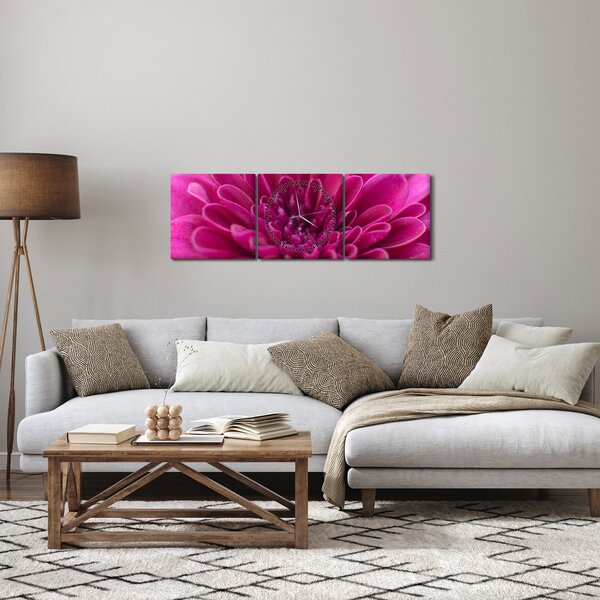 Virágos kép (órával) (90x30 cm)
