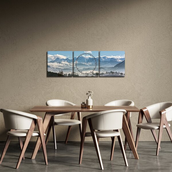 A havas hegyek képe (órával) (90x30 cm)