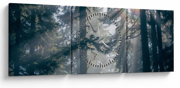 Fák képe a ragyogó nappal (órával) (90x30 cm)