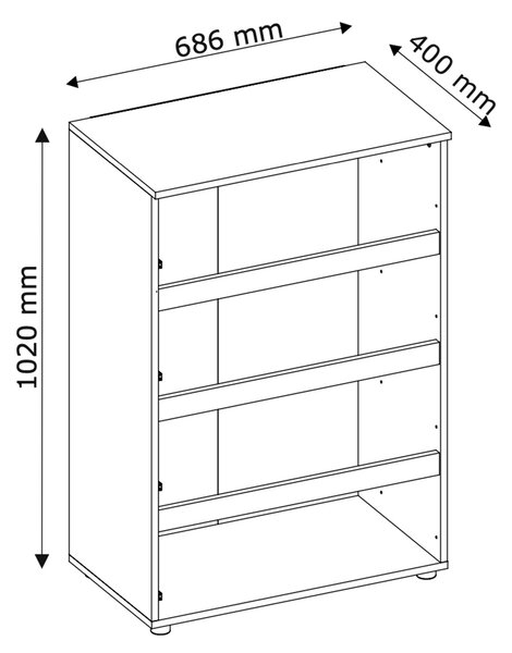 BASIC PLUS fiókos komód - fehér