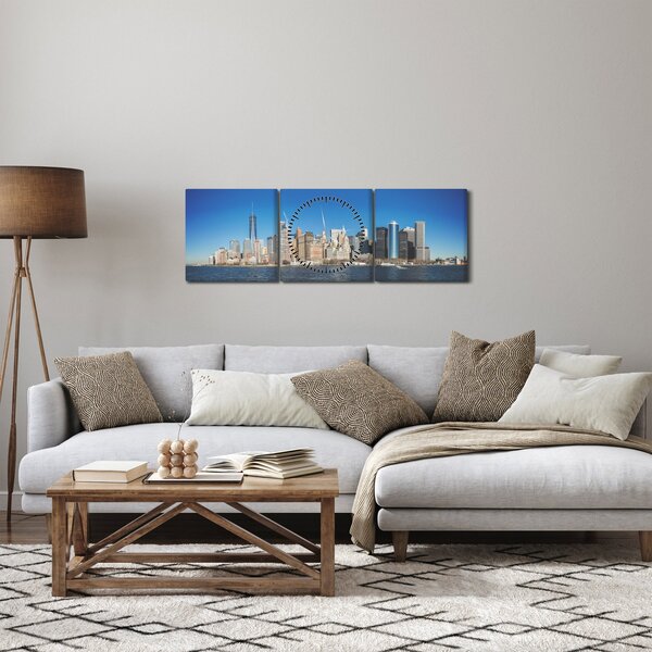 Kép - Manhattan New York-ban (órával) (90x30 cm)