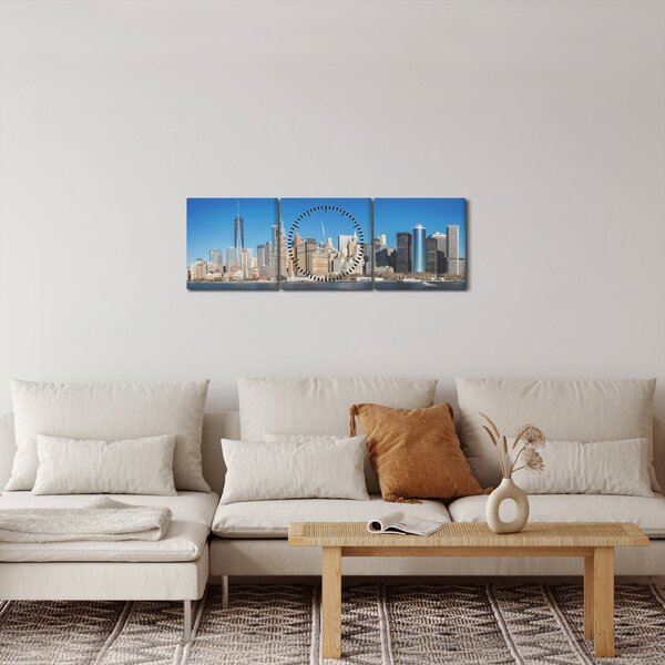 Kép - Manhattan New York-ban (órával) (90x30 cm)
