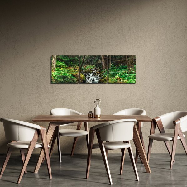 Patak képe az erdőben (órával) (90x30 cm)