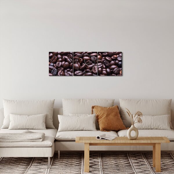 Kávé szemek képe (órával) (90x30 cm)