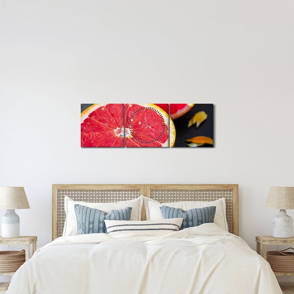 Szeletelt grapefruit képe (órával) (90x30 cm)