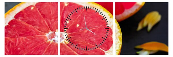 Szeletelt grapefruit képe (órával) (90x30 cm)