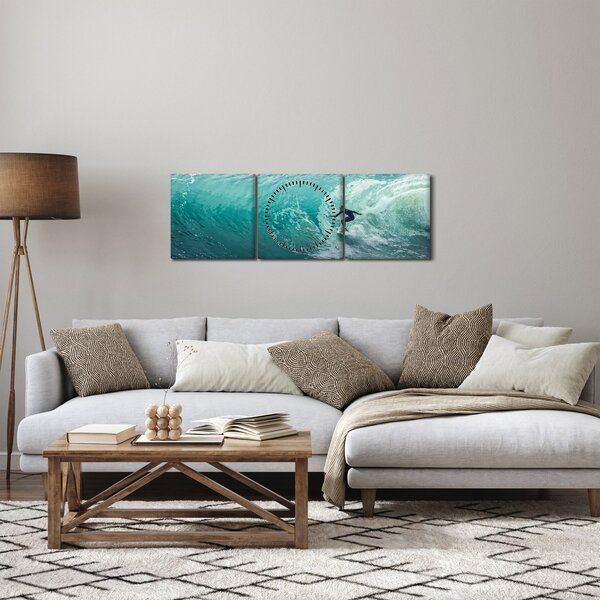 Szörfözés képe (órával) (90x30 cm)