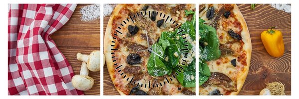 Pizza képe (órával) (90x30 cm)