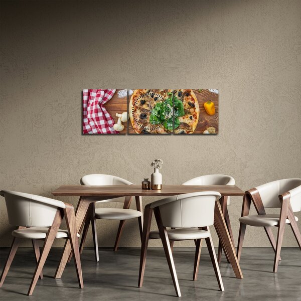 Pizza képe (órával) (90x30 cm)