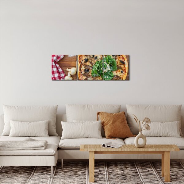 Pizza képe (órával) (90x30 cm)
