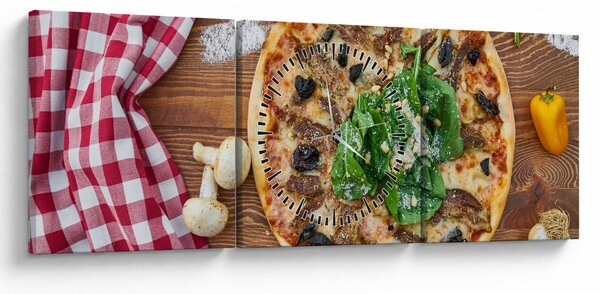 Pizza képe (órával) (90x30 cm)