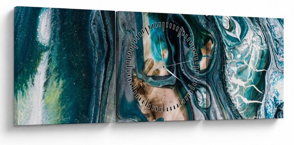 Absztrakciós kép (órával) (90x30 cm)